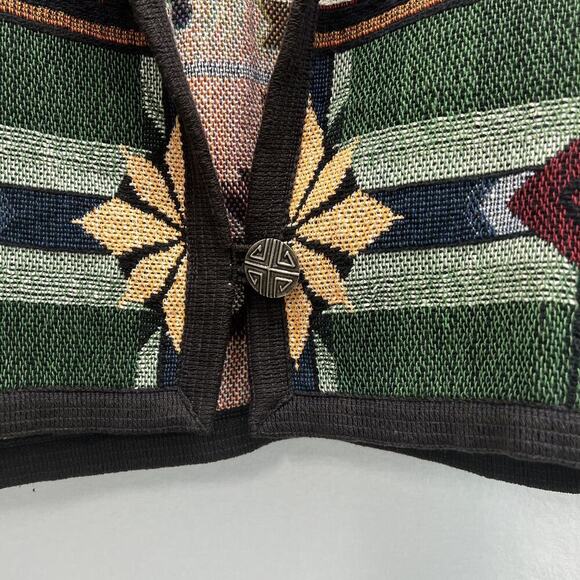 VTG It’s Outta The Bag Unge Potch Ket Aztec Sunflower Western Jacket Women Small - Picture 4 of 9